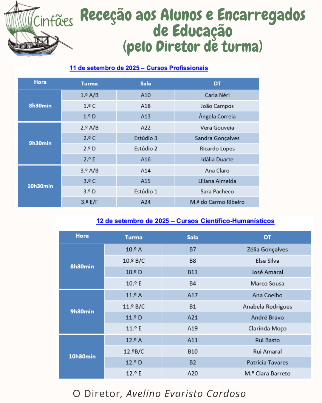 Ano letivo 2025.2026: Receção aos alunos e encarregados de educação