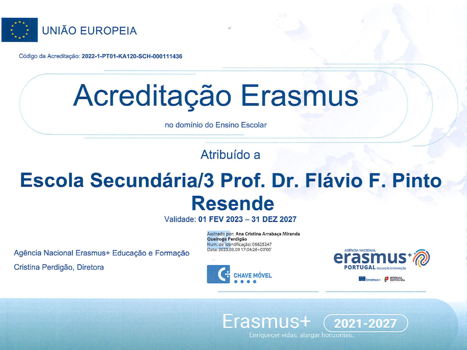 Acreditação Erasmus no domínio do Ensino Escolar