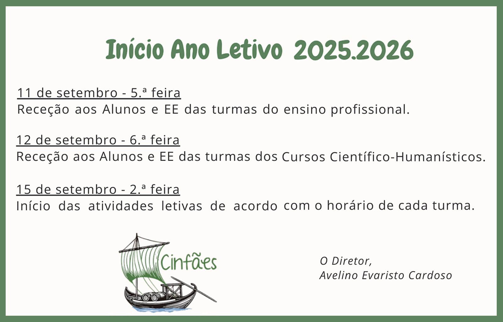 Início do ano letivo 2025.2026